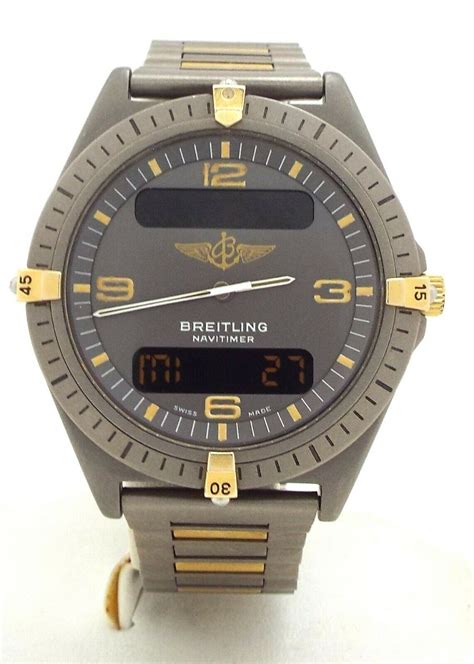 breitling navitimer aerospace titanium 80360|Breitling aerospace bicolor bracelet.